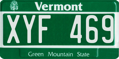 VT license plate XYF469