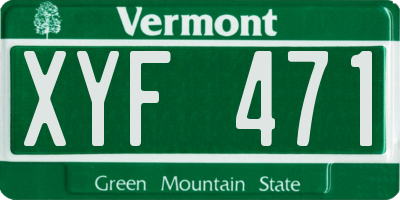 VT license plate XYF471