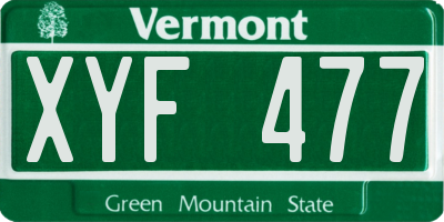 VT license plate XYF477