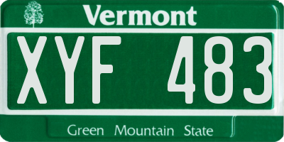 VT license plate XYF483