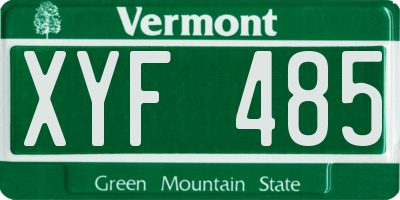VT license plate XYF485