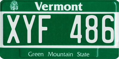 VT license plate XYF486