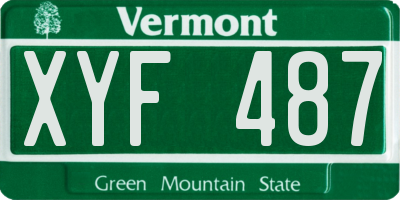 VT license plate XYF487