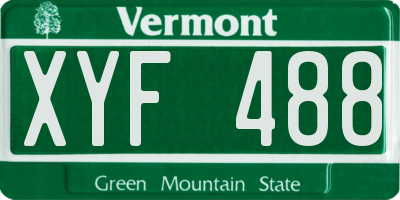 VT license plate XYF488