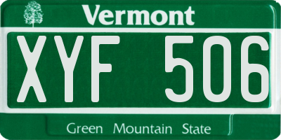 VT license plate XYF506