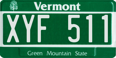 VT license plate XYF511