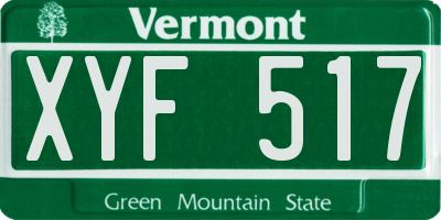 VT license plate XYF517