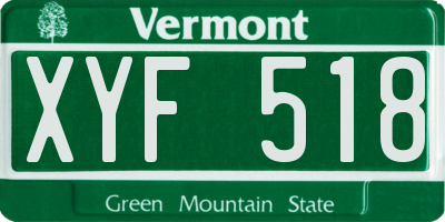 VT license plate XYF518