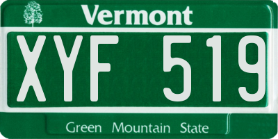 VT license plate XYF519