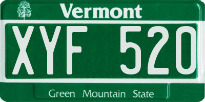 VT license plate XYF520