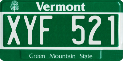 VT license plate XYF521