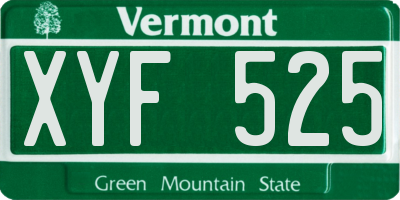 VT license plate XYF525