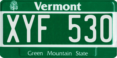 VT license plate XYF530