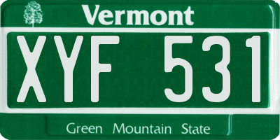 VT license plate XYF531