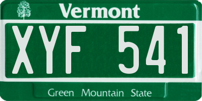 VT license plate XYF541