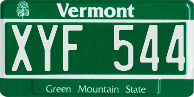 VT license plate XYF544