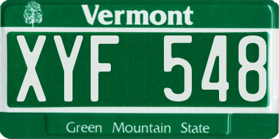 VT license plate XYF548