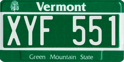 VT license plate XYF551