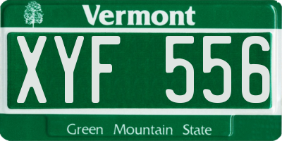VT license plate XYF556