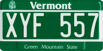 VT license plate XYF557