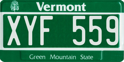 VT license plate XYF559