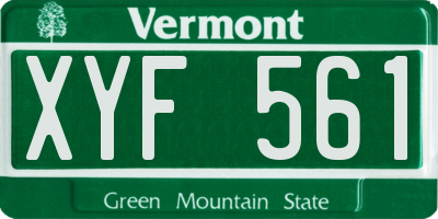 VT license plate XYF561