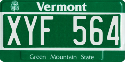 VT license plate XYF564