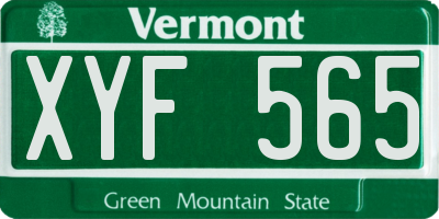 VT license plate XYF565