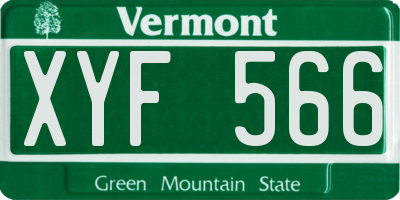 VT license plate XYF566