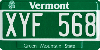 VT license plate XYF568