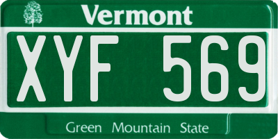 VT license plate XYF569