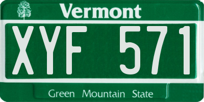 VT license plate XYF571
