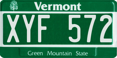 VT license plate XYF572