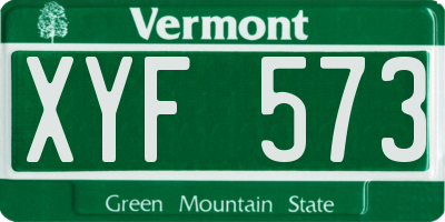 VT license plate XYF573