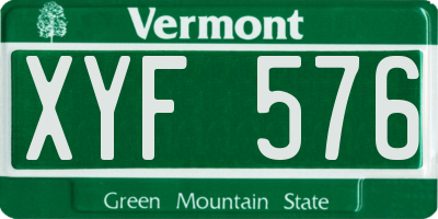 VT license plate XYF576
