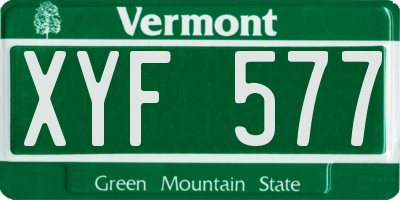 VT license plate XYF577