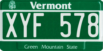 VT license plate XYF578