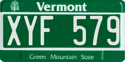 VT license plate XYF579