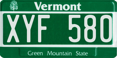 VT license plate XYF580