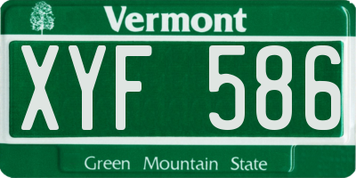 VT license plate XYF586
