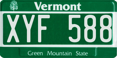 VT license plate XYF588
