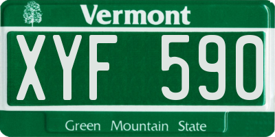 VT license plate XYF590