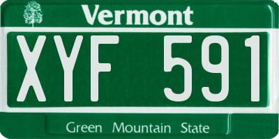 VT license plate XYF591