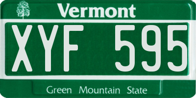 VT license plate XYF595