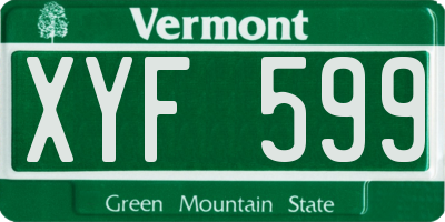 VT license plate XYF599