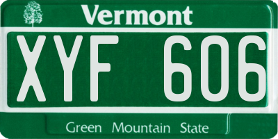 VT license plate XYF606