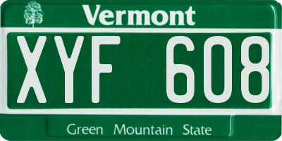 VT license plate XYF608
