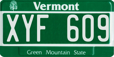 VT license plate XYF609