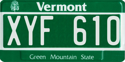 VT license plate XYF610