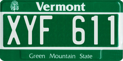 VT license plate XYF611